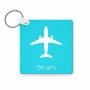 מחזיק מפתחות בצורת ריבוע בעיצוב אישי עם השם שלך בעיצוב טייס - טייס גודל המחזיק 5 × 5 ס"מ