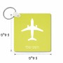 מחזיק מפתחות בצורת ריבוע בעיצוב אישי עם השם שלך בעיצוב טייס - טייס גודל המחזיק 5 × 5 ס"מ