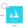 מחזיק מפתחות בצורת ריבוע בעיצוב אישי עם השם שלך בעיצוב ג'ירפה באפריקה גודל המחזיק 5 × 5 ס"מ