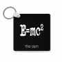מחזיק מפתחות בצורת ריבוע בעיצוב אישי עם השם שלך בעיצוב נוסחת אלברט איינשטיין גודל המחזיק 5 × 5 ס"מ