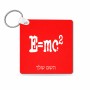 מחזיק מפתחות בצורת ריבוע בעיצוב אישי עם השם שלך בעיצוב נוסחת אלברט איינשטיין גודל המחזיק 5 × 5 ס"מ