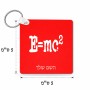 מחזיק מפתחות בצורת ריבוע בעיצוב אישי עם השם שלך בעיצוב נוסחת אלברט איינשטיין גודל המחזיק 5 × 5 ס"מ