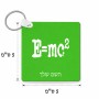 מחזיק מפתחות בצורת ריבוע בעיצוב אישי עם השם שלך בעיצוב נוסחת אלברט איינשטיין גודל המחזיק 5 × 5 ס"מ