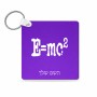 מחזיק מפתחות בצורת ריבוע בעיצוב אישי עם השם שלך בעיצוב נוסחת אלברט איינשטיין גודל המחזיק 5 × 5 ס"מ
