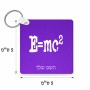 מחזיק מפתחות בצורת ריבוע בעיצוב אישי עם השם שלך בעיצוב נוסחת אלברט איינשטיין גודל המחזיק 5 × 5 ס"מ