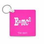 מחזיק מפתחות בצורת ריבוע בעיצוב אישי עם השם שלך בעיצוב נוסחת אלברט איינשטיין גודל המחזיק 5 × 5 ס"מ