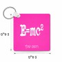 מחזיק מפתחות בצורת ריבוע בעיצוב אישי עם השם שלך בעיצוב נוסחת אלברט איינשטיין גודל המחזיק 5 × 5 ס"מ