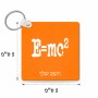 מחזיק מפתחות בצורת ריבוע בעיצוב אישי עם השם שלך בעיצוב נוסחת אלברט איינשטיין גודל המחזיק 5 × 5 ס"מ