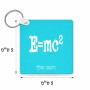 מחזיק מפתחות בצורת ריבוע בעיצוב אישי עם השם שלך בעיצוב נוסחת אלברט איינשטיין גודל המחזיק 5 × 5 ס"מ