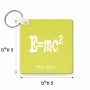 מחזיק מפתחות בצורת ריבוע בעיצוב אישי עם השם שלך בעיצוב נוסחת אלברט איינשטיין גודל המחזיק 5 × 5 ס"מ