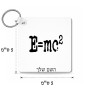 מחזיק מפתחות בצורת ריבוע בעיצוב אישי עם השם שלך בעיצוב נוסחת אלברט איינשטיין גודל המחזיק 5 × 5 ס"מ