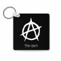 מחזיק מפתחות בצורת ריבוע בעיצוב אישי עם השם שלך בעיצוב אנרכיה גודל המחזיק 5 × 5 ס"מ
