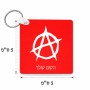 מחזיק מפתחות בצורת ריבוע בעיצוב אישי עם השם שלך בעיצוב אנרכיה גודל המחזיק 5 × 5 ס"מ