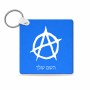 מחזיק מפתחות בצורת ריבוע בעיצוב אישי עם השם שלך בעיצוב אנרכיה גודל המחזיק 5 × 5 ס"מ