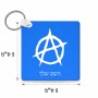 מחזיק מפתחות בצורת ריבוע בעיצוב אישי עם השם שלך בעיצוב אנרכיה גודל המחזיק 5 × 5 ס"מ