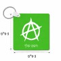 מחזיק מפתחות בצורת ריבוע בעיצוב אישי עם השם שלך בעיצוב אנרכיה גודל המחזיק 5 × 5 ס"מ