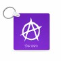 מחזיק מפתחות בצורת ריבוע בעיצוב אישי עם השם שלך בעיצוב אנרכיה גודל המחזיק 5 × 5 ס"מ