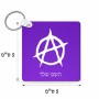 מחזיק מפתחות בצורת ריבוע בעיצוב אישי עם השם שלך בעיצוב אנרכיה גודל המחזיק 5 × 5 ס"מ