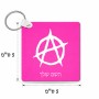 מחזיק מפתחות בצורת ריבוע בעיצוב אישי עם השם שלך בעיצוב אנרכיה גודל המחזיק 5 × 5 ס"מ