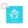 מחזיק מפתחות בצורת ריבוע בעיצוב אישי עם השם שלך בעיצוב אנרכיה גודל המחזיק 5 × 5 ס"מ