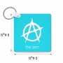 מחזיק מפתחות בצורת ריבוע בעיצוב אישי עם השם שלך בעיצוב אנרכיה גודל המחזיק 5 × 5 ס"מ