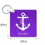 מחזיק מפתחות בצורת ריבוע בעיצוב אישי עם השם שלך בעיצוב לעגן גודל המחזיק 5 × 5 ס"מ