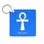 מחזיק מפתחות בצורת ריבוע בעיצוב אישי עם השם שלך בעיצוב אנק - מפתח החיים המצרי גודל המחזיק 5 × 5 ס"מ