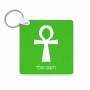 מחזיק מפתחות בצורת ריבוע בעיצוב אישי עם השם שלך בעיצוב אנק - מפתח החיים המצרי גודל המחזיק 5 × 5 ס"מ