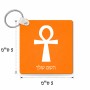 מחזיק מפתחות בצורת ריבוע בעיצוב אישי עם השם שלך בעיצוב אנק - מפתח החיים המצרי גודל המחזיק 5 × 5 ס"מ