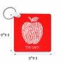 מחזיק מפתחות בצורת ריבוע בעיצוב אישי עם השם שלך בעיצוב הדפס תפוח גודל המחזיק 5 × 5 ס"מ