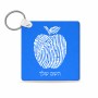 מחזיק מפתחות בצורת ריבוע בעיצוב אישי עם השם שלך בעיצוב הדפס תפוח גודל המחזיק 5 × 5 ס"מ