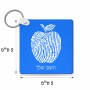 מחזיק מפתחות בצורת ריבוע בעיצוב אישי עם השם שלך בעיצוב הדפס תפוח גודל המחזיק 5 × 5 ס"מ