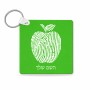מחזיק מפתחות בצורת ריבוע בעיצוב אישי עם השם שלך בעיצוב הדפס תפוח גודל המחזיק 5 × 5 ס"מ