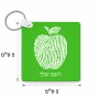 מחזיק מפתחות בצורת ריבוע בעיצוב אישי עם השם שלך בעיצוב הדפס תפוח גודל המחזיק 5 × 5 ס"מ