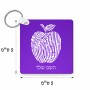 מחזיק מפתחות בצורת ריבוע בעיצוב אישי עם השם שלך בעיצוב הדפס תפוח גודל המחזיק 5 × 5 ס"מ