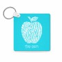 מחזיק מפתחות בצורת ריבוע בעיצוב אישי עם השם שלך בעיצוב הדפס תפוח גודל המחזיק 5 × 5 ס"מ