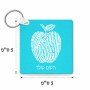 מחזיק מפתחות בצורת ריבוע בעיצוב אישי עם השם שלך בעיצוב הדפס תפוח גודל המחזיק 5 × 5 ס"מ