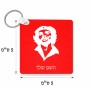 מחזיק מפתחות בצורת ריבוע בעיצוב אישי עם השם שלך בעיצוב צ'ה גווארה גודל המחזיק 5 × 5 ס"מ