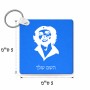 מחזיק מפתחות בצורת ריבוע בעיצוב אישי עם השם שלך בעיצוב צ'ה גווארה גודל המחזיק 5 × 5 ס"מ