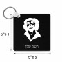 מחזיק מפתחות בצורת ריבוע בעיצוב אישי עם השם שלך בעיצוב צ'ה גווארה גודל המחזיק 5 × 5 ס"מ