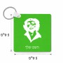 מחזיק מפתחות בצורת ריבוע בעיצוב אישי עם השם שלך בעיצוב צ'ה גווארה גודל המחזיק 5 × 5 ס"מ