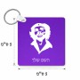 מחזיק מפתחות בצורת ריבוע בעיצוב אישי עם השם שלך בעיצוב צ'ה גווארה גודל המחזיק 5 × 5 ס"מ