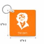 מחזיק מפתחות בצורת ריבוע בעיצוב אישי עם השם שלך בעיצוב צ'ה גווארה גודל המחזיק 5 × 5 ס"מ