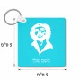 מחזיק מפתחות בצורת ריבוע בעיצוב אישי עם השם שלך בעיצוב צ'ה גווארה גודל המחזיק 5 × 5 ס"מ