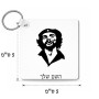 מחזיק מפתחות בצורת ריבוע בעיצוב אישי עם השם שלך בעיצוב צ'ה גווארה גודל המחזיק 5 × 5 ס"מ