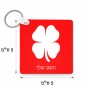 מחזיק מפתחות בצורת ריבוע בעיצוב אישי עם השם שלך בעיצוב קלבר גודל המחזיק 5 × 5 ס"מ