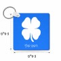 מחזיק מפתחות בצורת ריבוע בעיצוב אישי עם השם שלך בעיצוב קלבר גודל המחזיק 5 × 5 ס"מ