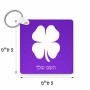 מחזיק מפתחות בצורת ריבוע בעיצוב אישי עם השם שלך בעיצוב קלבר גודל המחזיק 5 × 5 ס"מ