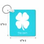 מחזיק מפתחות בצורת ריבוע בעיצוב אישי עם השם שלך בעיצוב קלבר גודל המחזיק 5 × 5 ס"מ