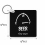 מחזיק מפתחות בצורת ריבוע בעיצוב אישי עם השם שלך בעיצוב מיכל של בירה גודל המחזיק 5 × 5 ס"מ